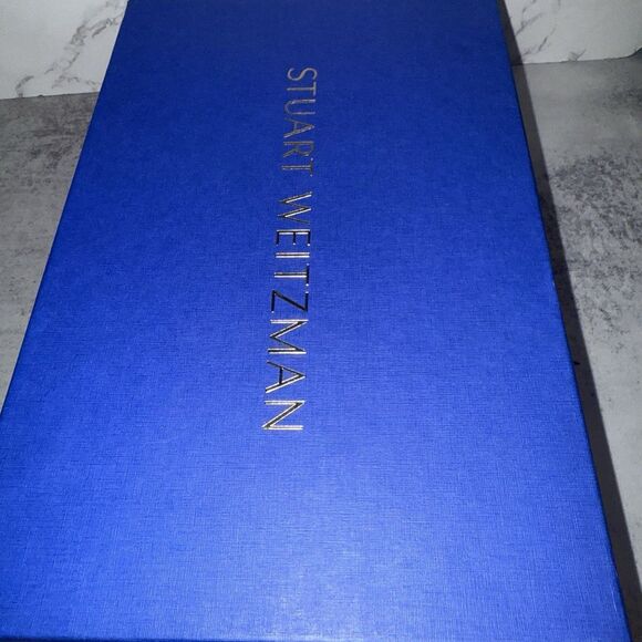 Stuart Weitzman Womens Mondrian 50 Slingback Poudre/Clear 9 B $450 Retail - Picture 7 of 12